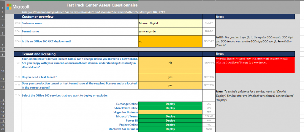 Office 365 deployment guidance by Microsoft (Excel to download ...